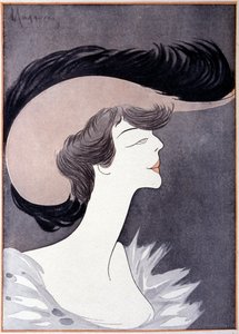 Ritratto di Mrs. Longworth (Alice Roosevelt Longworth) (1884 - 1980), figlia di Theodore Roosevelt. Caricatura di Leonetto Cappiello.
