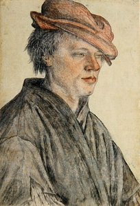 Ritratto di un giovane uomo con un berretto rivolto a destra, c.1500-42 da Leonhard Beck