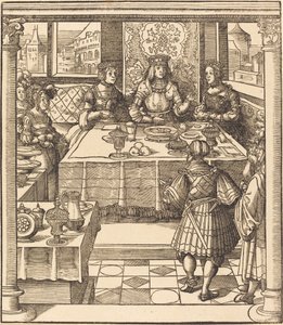 Il giovane re bianco tra la regina e la principessa di Feuereisen da Leonhard Beck