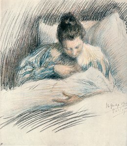 Madre e bambino da Leonid Osipovic Pasternak