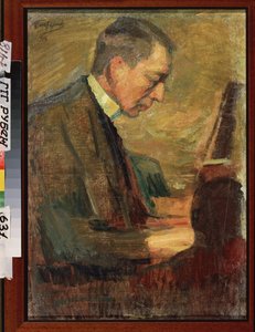 Ritratto del compositore Sergei Rachmaninov da Leonid Osipovic Pasternak