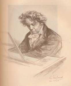 Ritratto di Beethoven, 1920 da Leonid Osipovic Pasternak