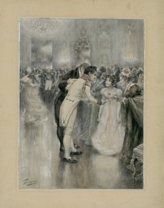 Natasha al suo primo ballo. Illustrazione per il romanzo Guerra e Pace di Lev Tolstoj, 1893 da Leonid Osipovich Pasternak