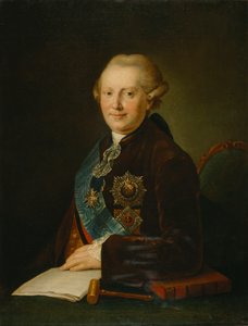 Ritratto del principe Alexander Alexeyevich Vyazemsky 1727-1793, 1780s da Leonty Semyonovich Miropolsky