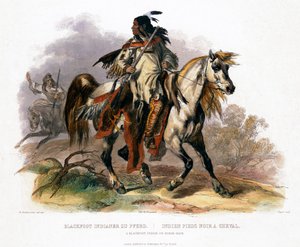 Un indiano Blackfoot a cavallo da Leopold Beyer