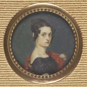 Ritratto di una dama in abito scuro da Leopold Blonder