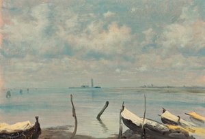 Veduta di Mestre su Venezia (paesaggio lagunare) da Leopold Carl Muller