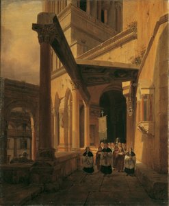 Veduta di un colonnato nel Tempio di Diana a Spalato da Leopold Ernst