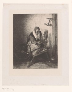 Donna al filatoio da Leopold Flameng