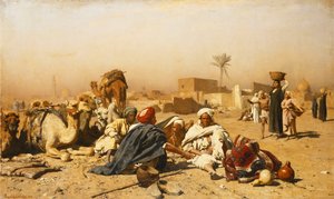 Un accampamento arabo, 1880 da Leopold Karl Muller