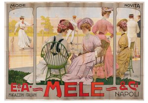 Poster pubblicitario per il Grande Magazzino Mele di Napoli
