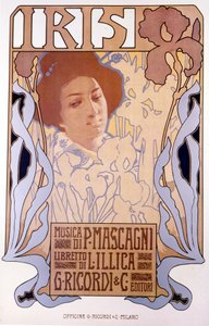 Iris composta da Pietro Mascagni, manifesto di Leopoldo Metlicovitz, libretto di Luigi Illica, 1898. da Leopoldo Metlicovitz