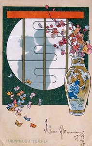 Cartolina creata per la prima di "Madame Butterfly", a Brescia