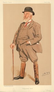 Mr William Montagu Tharp, Chippenham Park, 21 giugno 1894, caricatura di Vanity Fair da Leslie Matthew Ward