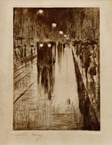 Strada di Lipsia sotto la pioggia da Lesser Ury