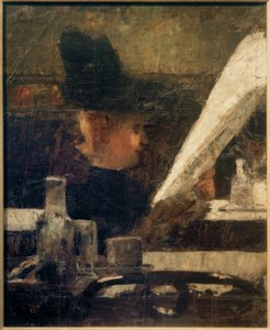 Lettrice di giornale al caffè (Signora al caffè)