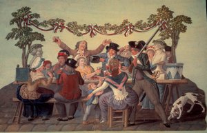 Rivoluzione francese del 1789: Il pasto repubblicano. Gouache dei fratelli Lesueur (XVIII secolo) da Lesueur Brothers