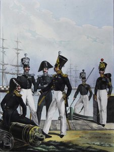 La Compagnia di Artiglieria delle Guardie e la Compagnia di Carico delle Guardie, 1829 da Lev Alexandrovich Belousov