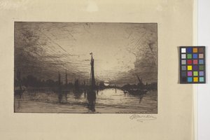 Tramonto sul Reno vicino a Colonia da Lewis Henry Meakin