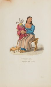 TA-MA-KAKE-TOKE o la donna che parlava per prima; una donna Chippeway (in lutto), da Il portafoglio aborigeno da Lewis, James Otto