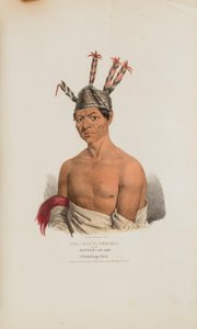 WAA-KAUN-SEE-KAA o il serpente a sonagli; un capo Winnebago, da Il portafoglio aborigeno da Lewis, James Otto