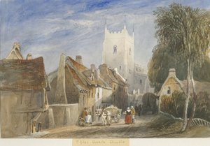 Chiesa di Cheadle: dipinto ad acquerello da Lewis John Wood