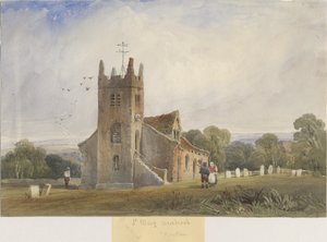 Chiesa di Meerbrook - "San Matteo": acquerello, nd [c1830-1840] da Lewis John Wood