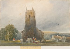 Chiesa di Warslow, c.1830-1840 da Lewis John Wood