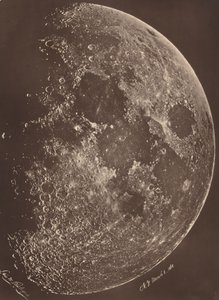 Fotografia della luna al suo primo quarto, 6 marzo 1865 da Lewis Morris Rutherford