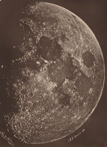 Fotografia della luna al suo 1° quarto, 6 marzo da Lewis Morris Rutherfurd