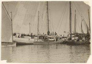 [Barche di ostriche, Baia di Mobile, Alabama] da Lewis W. Hine
