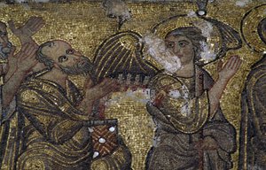 Angelo, (dettaglio) dei mosaici nella Basilica della Natività (Patrimonio dell