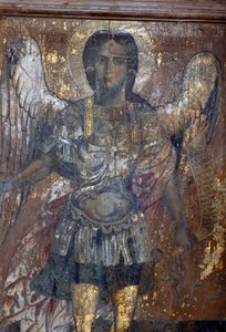 Angelo, affresco nella chiesa bizantina di Sotiras Christos, Vlithias, Creta, Grecia (foto) da Unbekannt Unbekannt