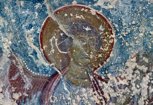 Angelo, affresco nella chiesa di Panagia, Rodovani, Creta, Grecia da Unbekannt Unbekannt