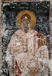 Apostolo, affresco nella chiesa bizantina dei Santi Apostoli nell