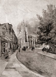 Cattedrale di Canterbury, da Christchurch Gateway, da The Century Magazine, pubblicato 1887 da Unbekannt Unbekannt