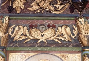 Decorazione, (dettaglio) di iconostasi nella chiesa bizantina di San Giorgio, Anidri, Creta, Grecia (foto) da Unbekannt Unbekannt