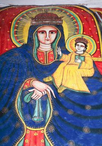 Affresco raffigurante Maria e il Bambino, Chiesa di Nostra Signora Maria di Sion (XVII secolo), Axum (Lista del Patrimonio Mondiale dell