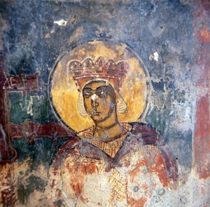 Affresco nella chiesa bizantina di Agios Georgios da Unbekannt Unbekannt