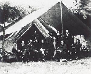 Il generale Ulysses Grant e il suo staff a City Point, estate 1864, guerra civile americana, USA da Unbekannt Unbekannt