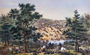 Ritirata di George Brinton McClellan, guado di Bear Creek, Armata del Potomac, luglio 1862, disegno di John Badger Bachelder, incisione di Bufford, guerra civile americana, USA da Unbekannt Unbekannt