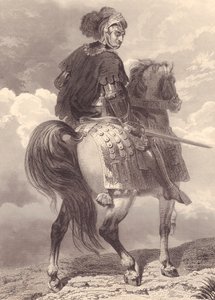 Ritratto del leader militare e politico italiano Gian Giacomo Trivulzio (1440-1518), incisione, 22x16 cm, dalla Galerie Historique de Versailles, Histoire de France, Charles Gavard Publisher, Parigi, circa 1840 da Unbekannt Unbekannt