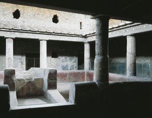 Oplonti, area archeologica di Torre Annunziata, Villa di Poppea, Piccolo atrio interno con fontana per irrigare il giardino da Unbekannt Unbekannt