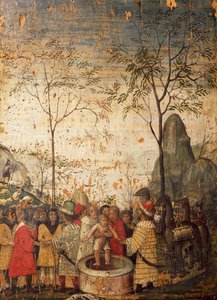 Giuseppe venduto dai suoi fratelli, tavola dipinta