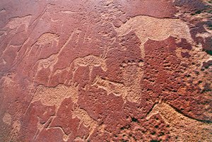 Namibia, Damaraland Wilderness Area, Twyfelfontein, Monti Brandberg, incisioni rupestri dell
