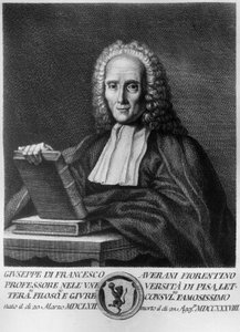 Ritratto di Giuseppe Averani, giurista e naturalista italiano, incisione da Serie di ritratti d