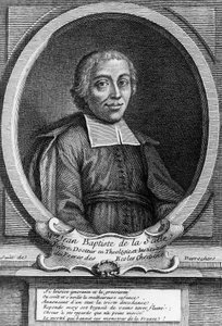 Ritratto di San Giovanni Battista de La Salle (1651-1719), sacerdote francese, riformatore educativo e fondatore dell
