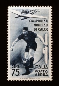 Francobollo per la Coppa del Mondo FIFA 1934, francobollo aereo da 75 centesimi, Italia, XX secolo da Unbekannt Unbekannt