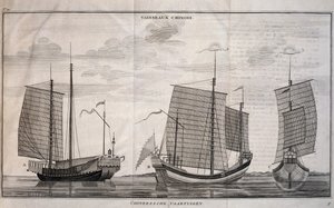 Barche a vela a Macao, incisione