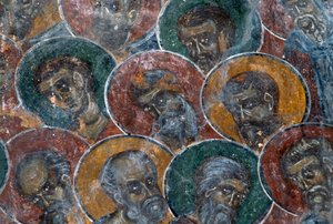 Santi, affresco sul soffitto della chiesa di Agia Paraskevi, Anisaraki, Creta, Grecia (foto) da Unbekannt Unbekannt